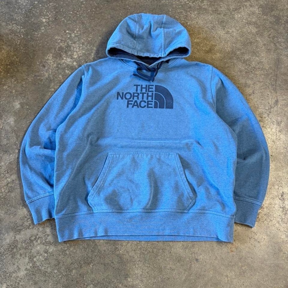 2000s the north face blue logo hoodie